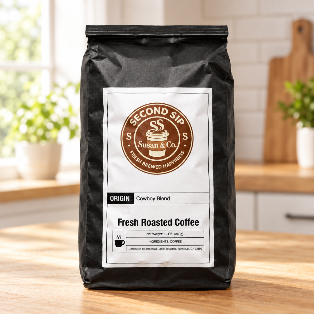 Cowboy Blend on a kitchen table
