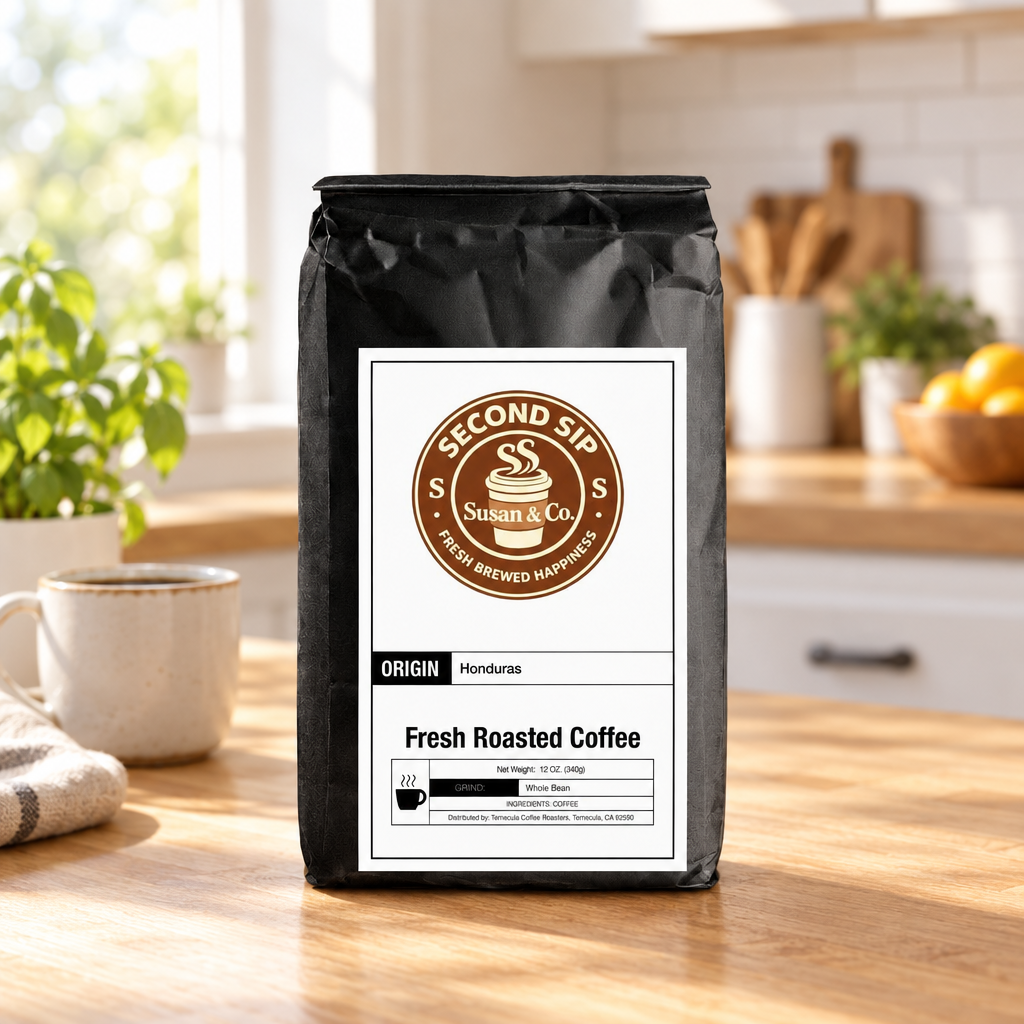 Honduras coffee on a kitchen table