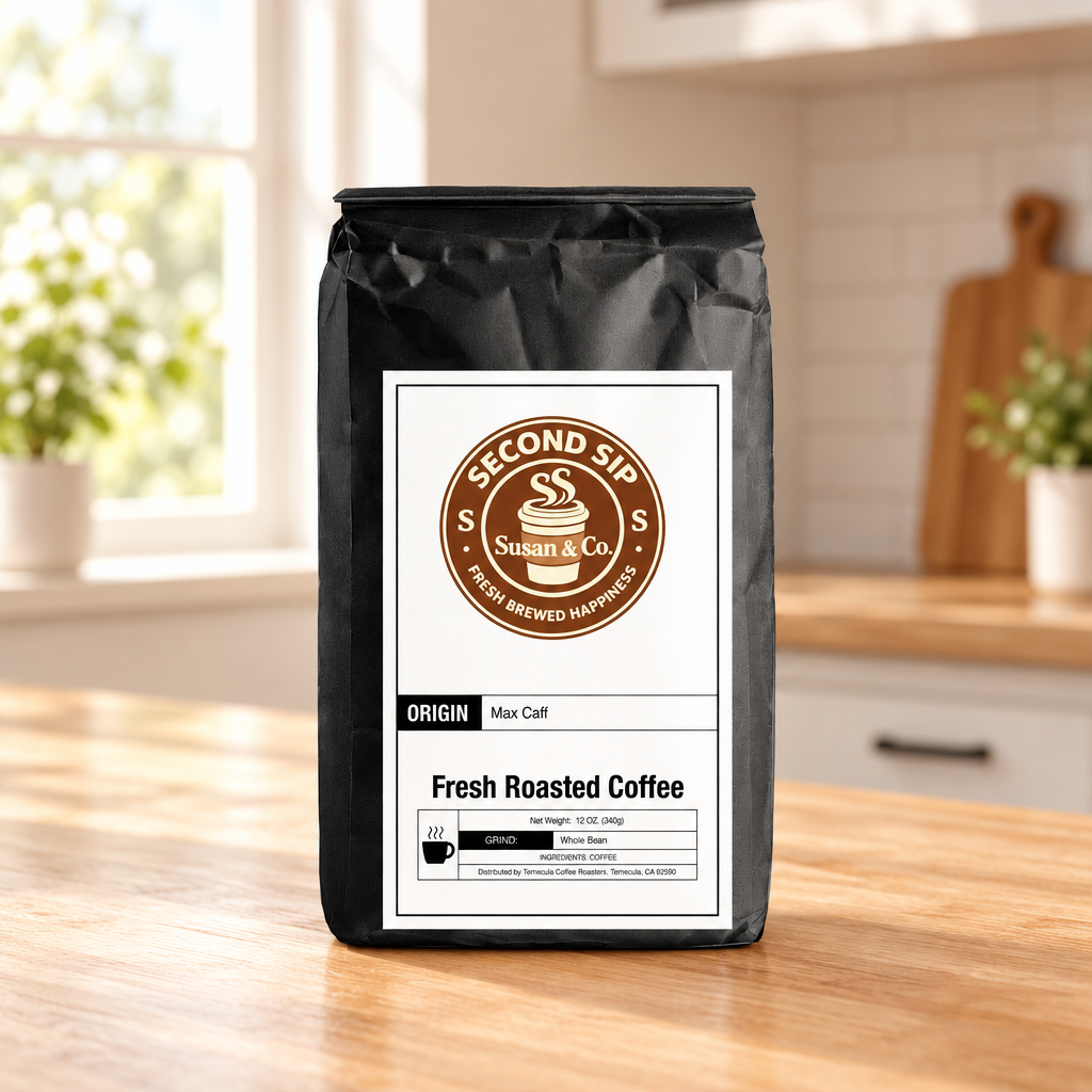 Max Caf Blend on a kitchen table