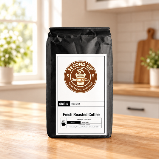 Max Caf Blend on a kitchen table