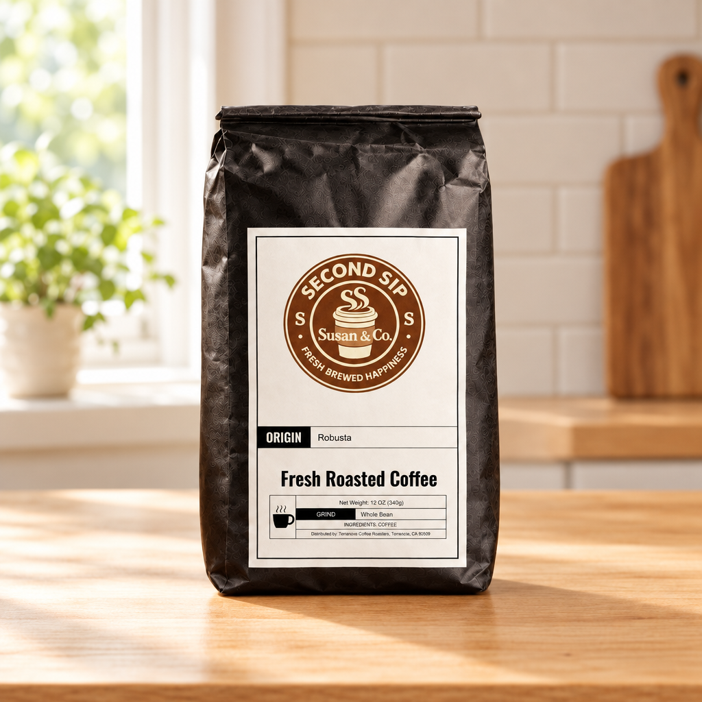 Robusta on a kitchen table
